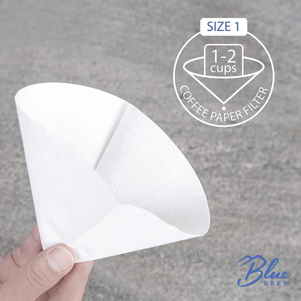 BLUE BREW Ceramic Pour Over Coffee Dripper & Borosilicate Glass Server Set – Premium Single-Serve Coffee Maker with Heat-Resistant Carafe